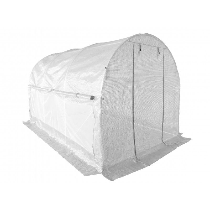 Tunel ogrodowy 4iQ Group 2,5x4m Biały Folia UV 25mm siatka na insekty 1szt.