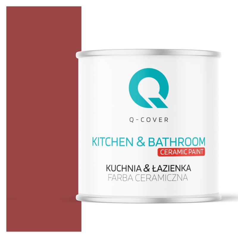 Farba Ceramiczna Kuchnia & Łazienka Q-Cover Czerwony ciemny H3412 Głęboki Mat 2L