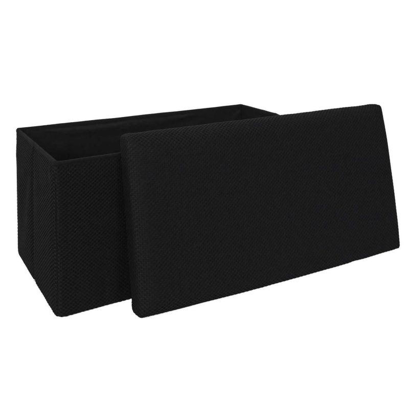 Pufa ze schowkiem MELLOW HowHomely podłużna czarny 38x76 cm 1 szt.