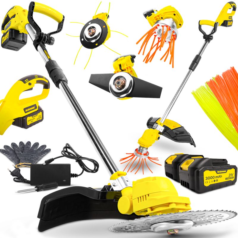 Podkaszarka do trawy Heckermann akumulatorowa 5w1 2x3000mAh z kołami i osłoną do kostki regulacja teleskopowa 1szt