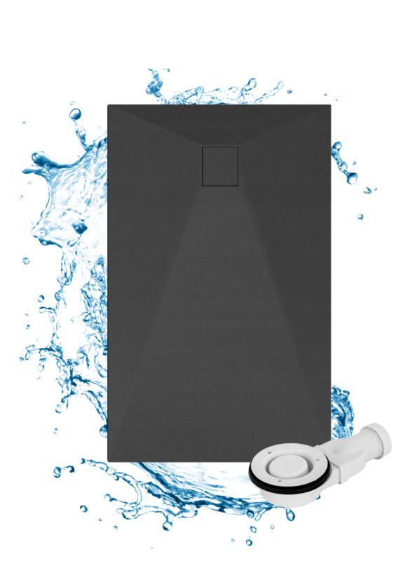 Brodzik Prysznicowy Prostokątny Granitan Teja 140x90CM Czarny SMC Kompozyt 1szt.