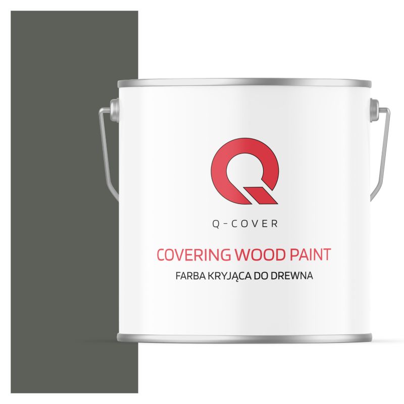 Farba Kryjąca do Drewna Q-Cover Szaro-Zielony RAL7009 Satyna 5L