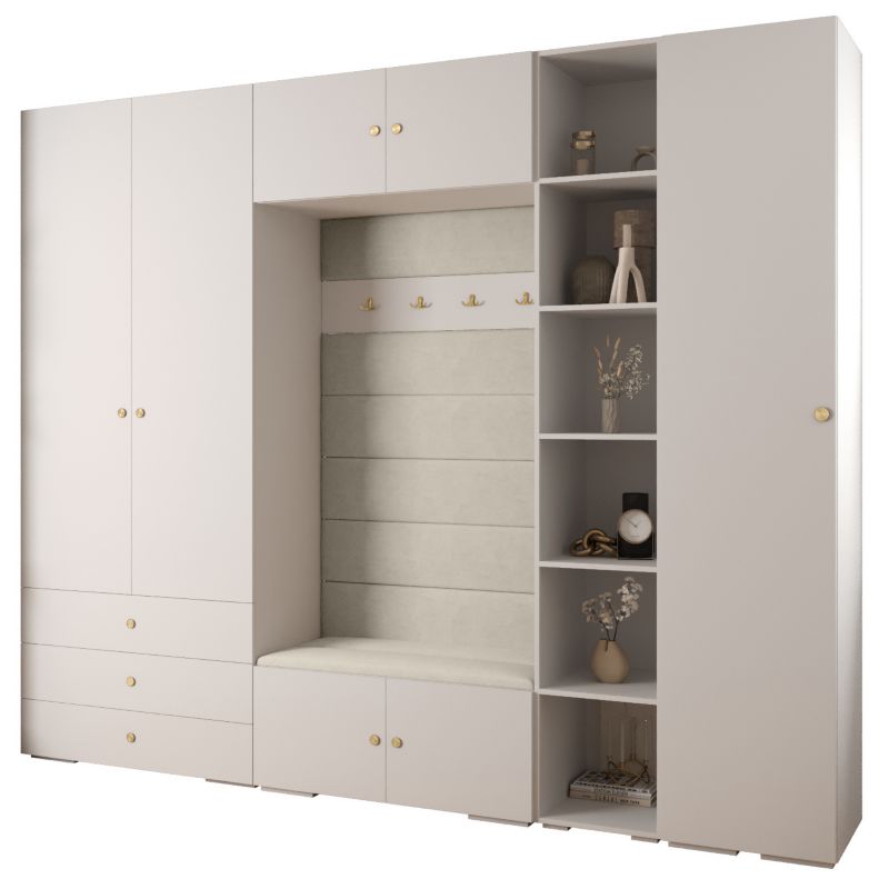 Garderoba do przedpokoju Abiks INOVA 2 Z11 biały+złoty+manila02 1 szt.