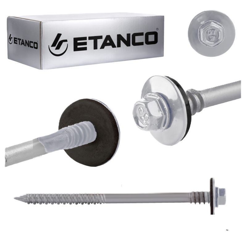 Wkręty do płyt warstwowych Etanco GTRW SP A19 6,4/7x120mm RAL 9006 100szt