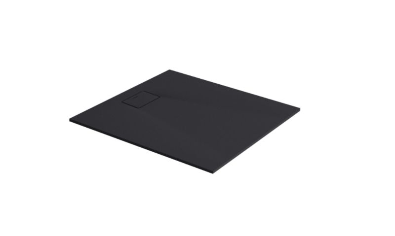Brodzik prysznicowy Excellent Lavano prostokątny 90x80 cm kompozyt czarny antypoślizgowy Lunar Skin 1 szt.