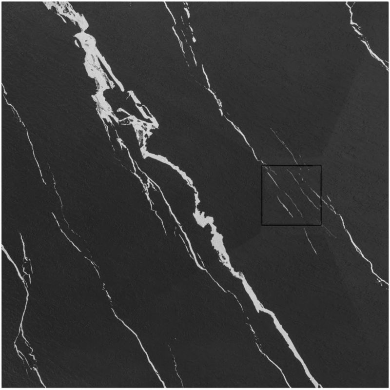 Brodzik Prysznicowy Rea Magnum Carrara 90X90 Czarny 1 Szt