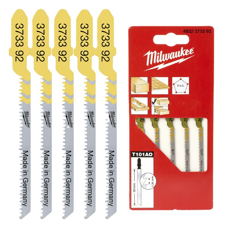 Brzeszczoty do wyrzynarki Milwaukee 50 mm do drewna i plastiku chwyt T 5szt