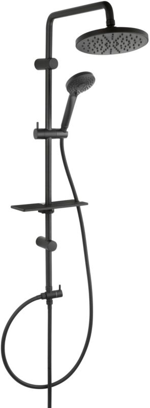 Zestaw prysznicowy Ferro Rondo Lux Black, deszczownica 20 cm, czarny mat, 1 szt.