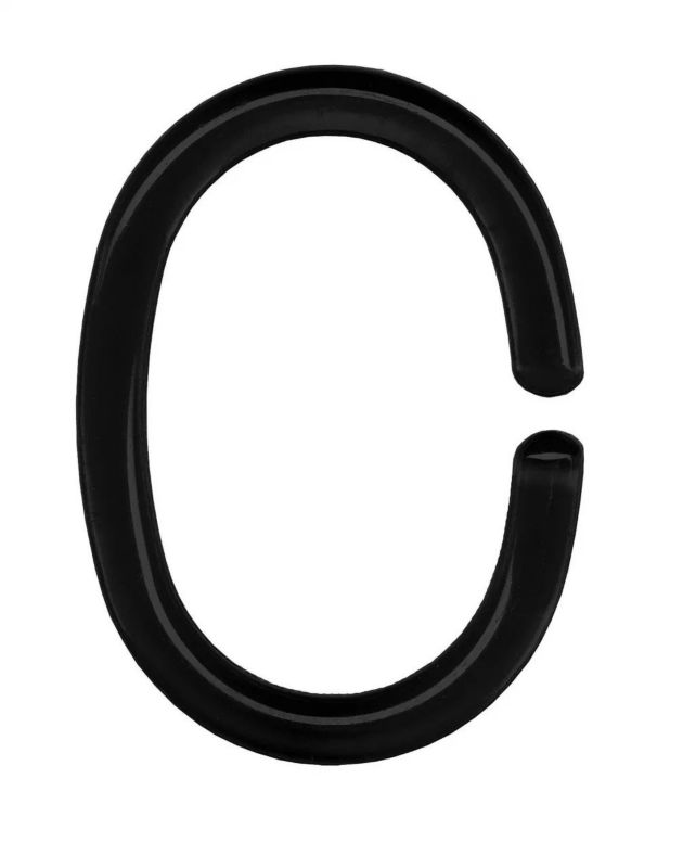 Kółka do zasłon prysznicowych Kleine Wolke czarny plastik 12 sztuk 1 szt.