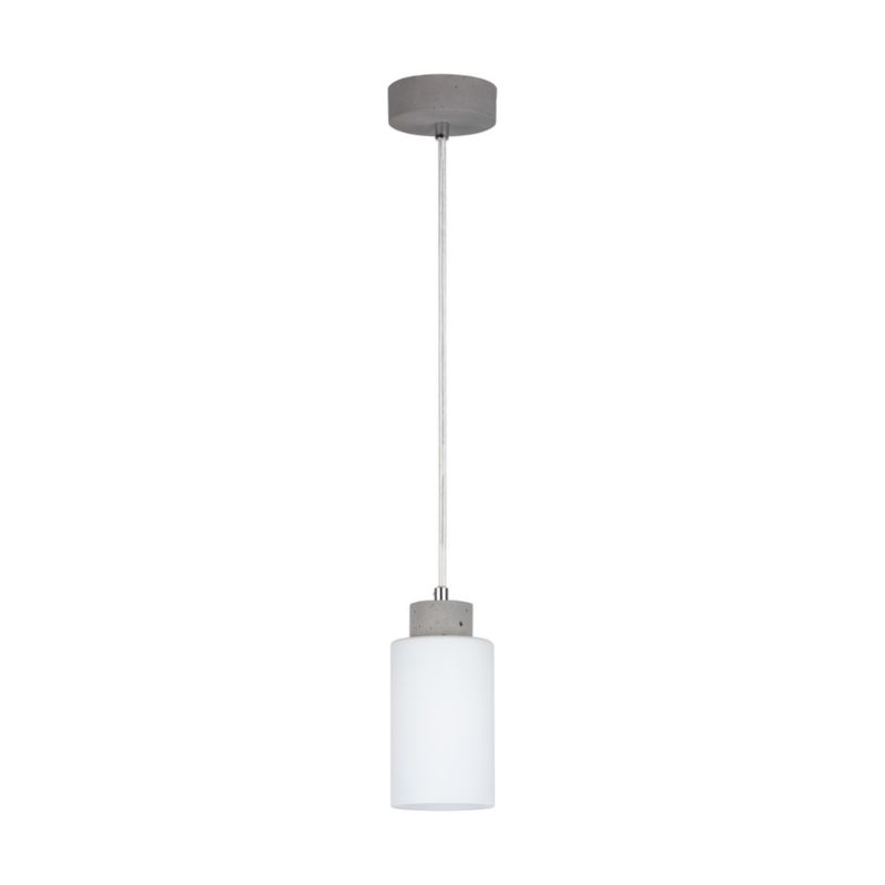 Lampa Wisząca SPOT Light 1xE27 Max.60W Klasyczny Szary Beton z Białym Szkłem, Polski Producent, 1 szt.