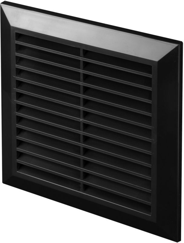 Kratka wentylacyjna Awenta Classic 170x170 mm czarna z siatką, montaż wpuszczany 1 szt.