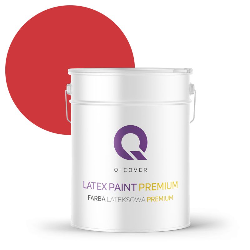 Farba Lateksowa Premium Plamoodporna do Ścian i Sufitów Q-Cover Czerwony ognisty H3516 Głęboki Mat 10L