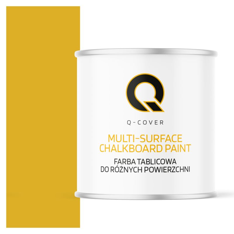 Farba Tablicowa Do Ścian Pisania Kredą Q-Cover Kolor Żółty cytrynowy RAL1012 Mat 2.5L