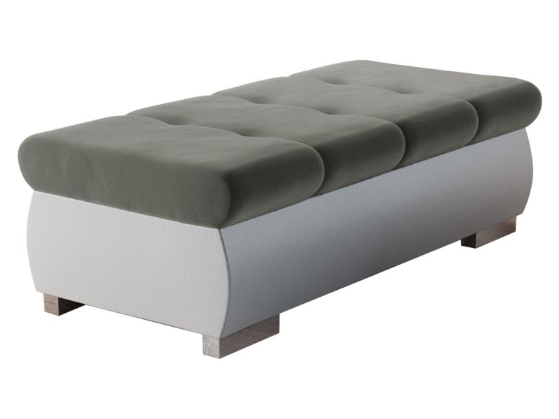 Pufa MIRJAN 24 Orkan Duża biała ekoskóra + platynowy 1 szt.