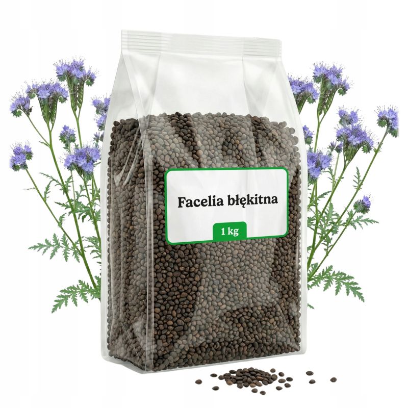 Poplon facelia Ogrodowy Młyn błękitna stala roślina miododajna dla pszczół 1kg.