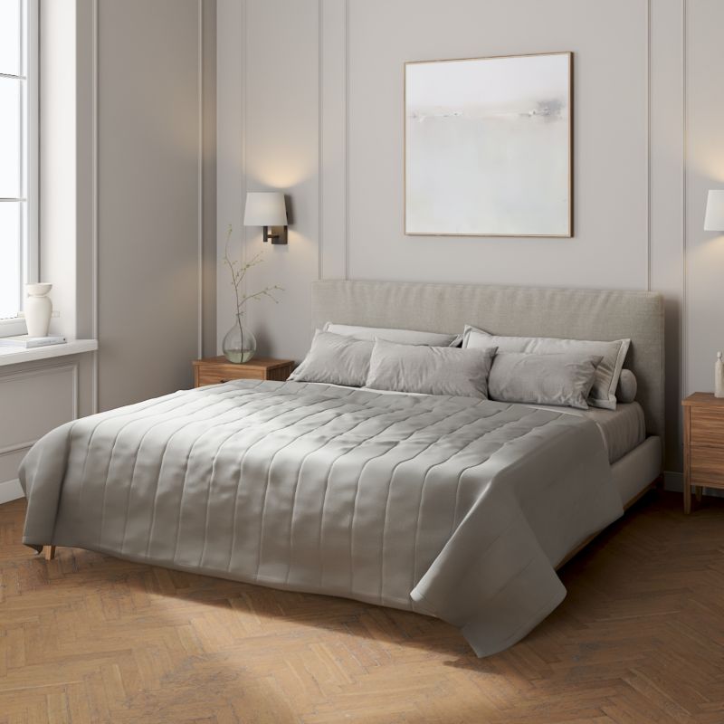 Narzuta pikowana w pasy Dekoria 170 x 210 cm szary 1 szt.