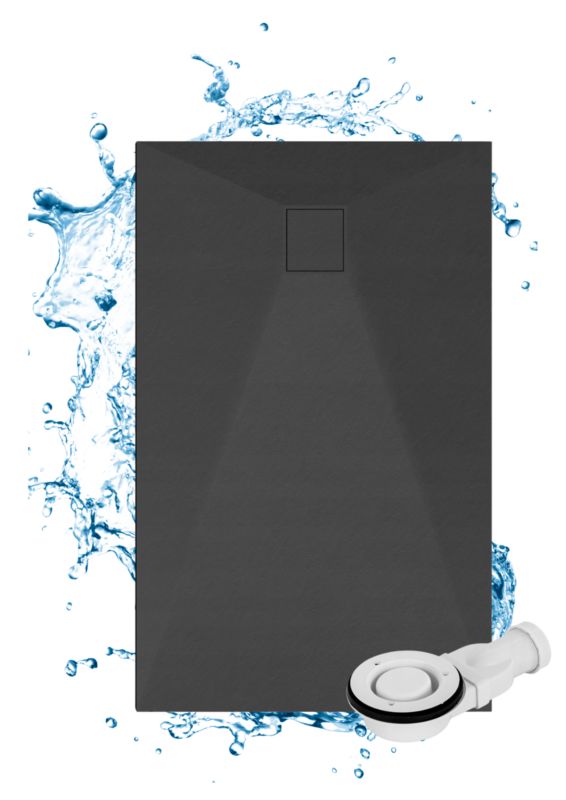 Brodzik Prysznicowy Prostokątny Granitan Teja 150x90CM Czarny SMC Kompozyt 1szt.