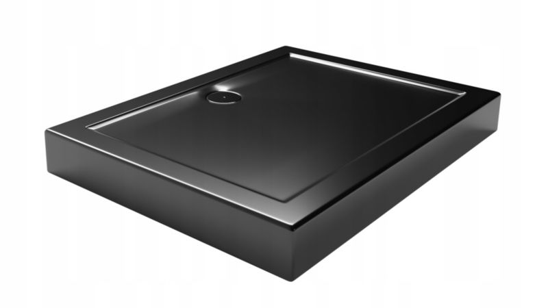 Brodzik prostokątny prysznicowy 100x80x12,5 łazienkowy czarny Laminart 1 szt.