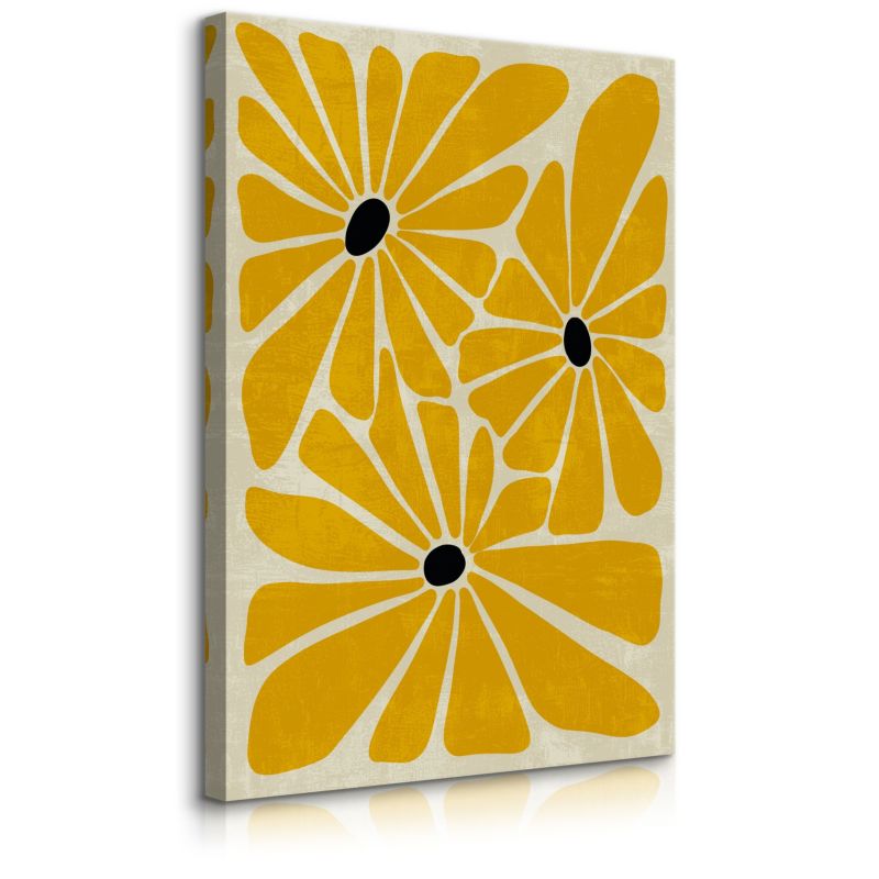 Obraz Muralo Do Sypialni Żółte Polne Kwiaty Styl Boho Natura Abstrakcja 20x30 cm 1 szt.