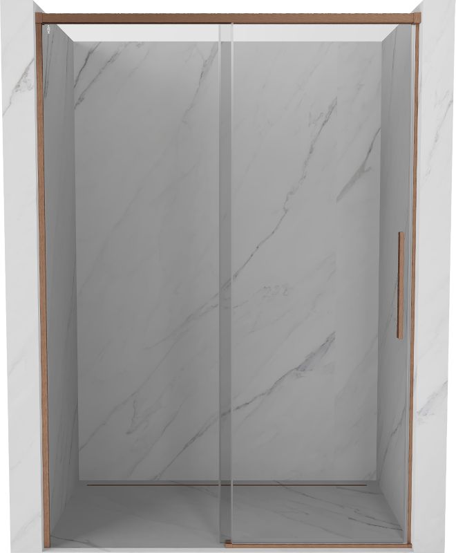 Drzwi prysznicowe przesuwne Mexen Rox transparentne 155x200 cm miedź szczotkowana 1 szt.