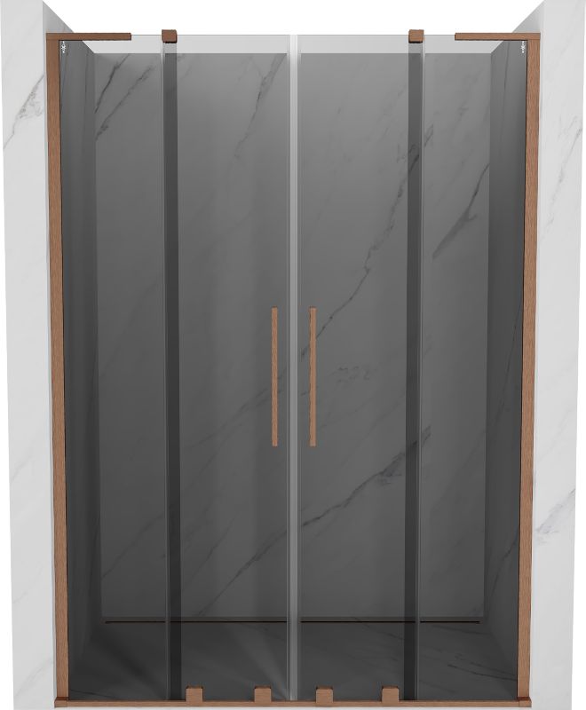 Drzwi prysznicowe rozsuwane Mexen Velar L grafit miedź szczotkowana 150x200 1 szt.