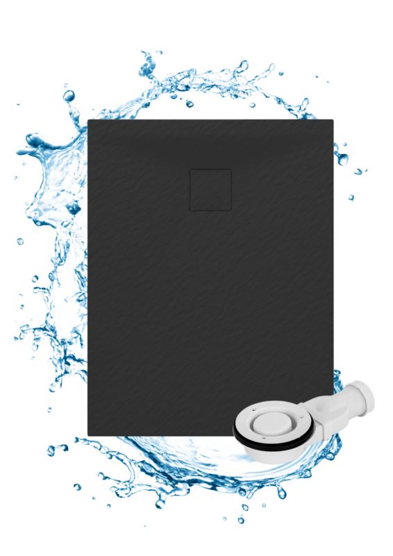 Brodzik Prysznicowy Prostokątny Granitan Teja 90x70CM Czarny SMC Kompozyt 1szt.