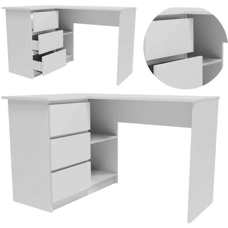 Biurko Matkam B16LEWBIA narożne lewe biały 1 szt.