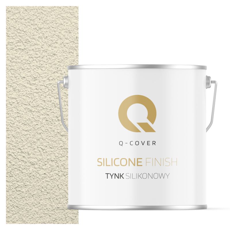 Tynk Silikonowy Elewacyjny Baranek 1.5mm Q-Cover Biel złamana w żółty F641 7KG