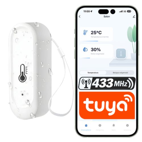 Czujnik temperatury i wilgotności Sone IP65 433MHz do stacji pogodowej Tuya 1 szt.