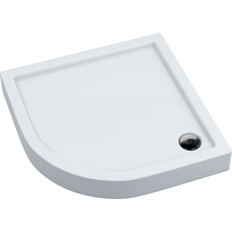 Brodzik Oltens Vindel półokrągły 80x80 cm akrylowy biały, otwór 90 mm, 1 szt.