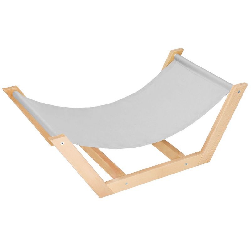 Legowisko dla psa Springos 70x40 cm drewniany leżak dla kota, hamak szare 1 szt.