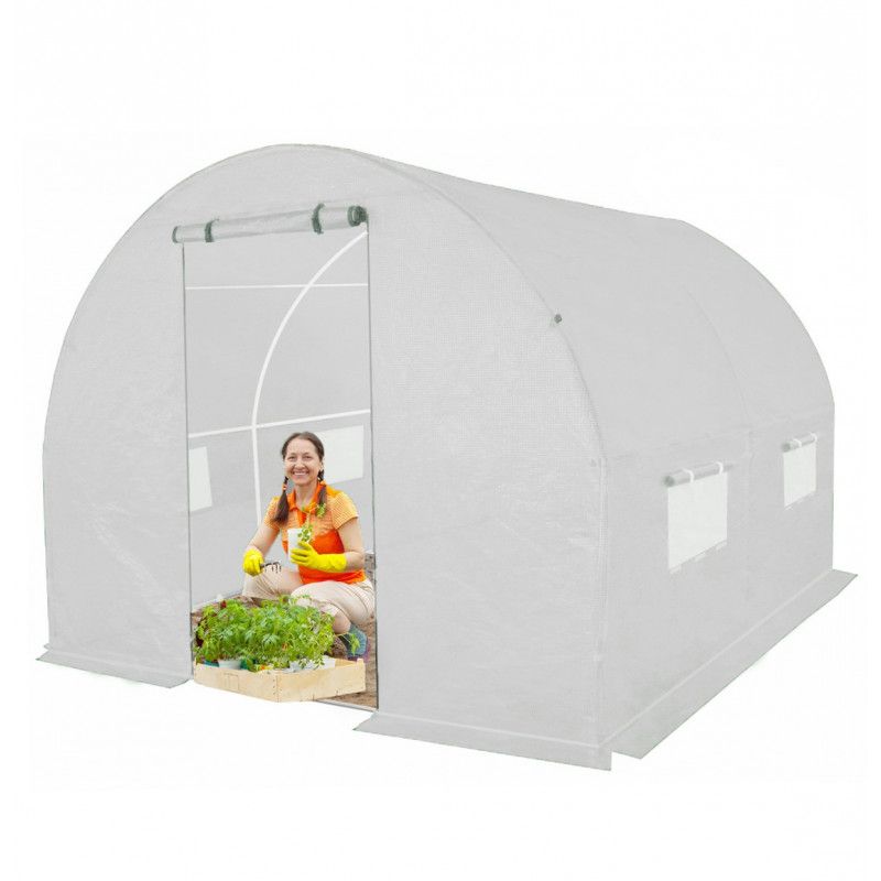 Tunel ogrodowy 4iQ Group 2x2m Biały Folia UV 19mm 1szt.