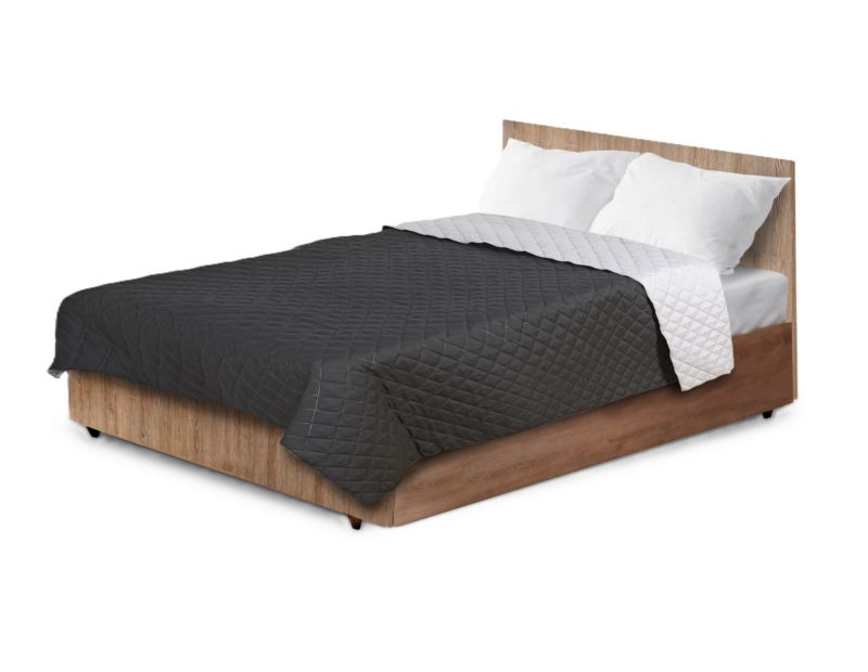 Narzuta na łóżko Aio factory 160x200 cm pikowana szaro-czarna 1szt