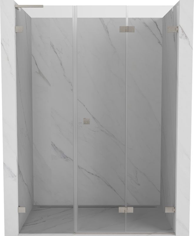 Drzwi prysznicowe składane Mexen Lunar-F L nikiel szczotkowany 120 cm, 1 szt.