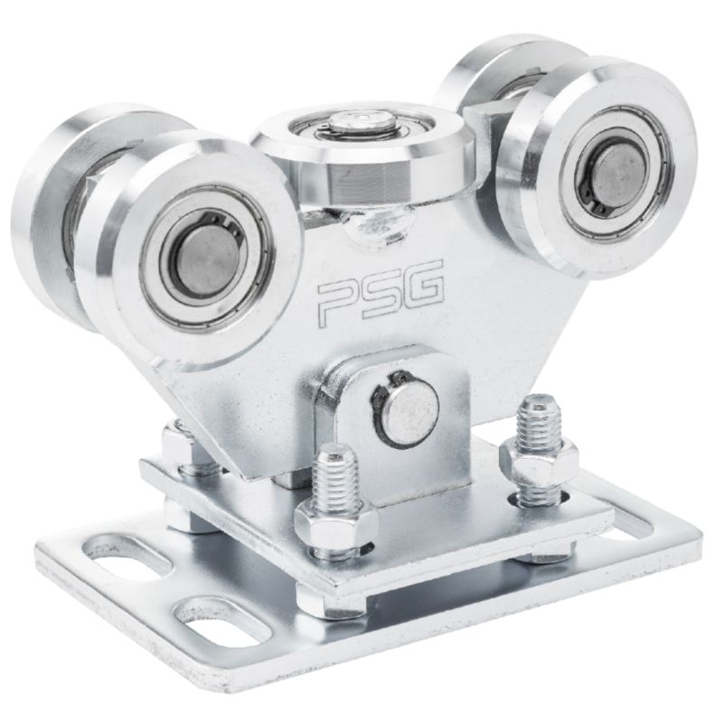 Wózek jezdny do bramy przesuwnej PSG z akcesoriami do szyny / profilu 80x80 (5-rolkowy, rolki stalowe, wahliwy) 1 szt.