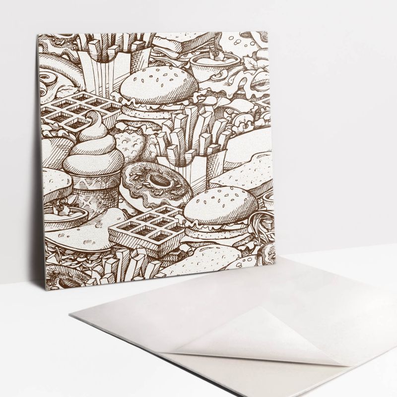 Kafelki samoprzylepne Tulup 30x30 cm Brązowe abstrakcyjne jedzenie 9 szt.