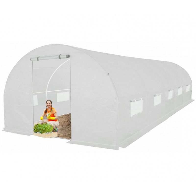 Tunel ogrodowy 4iQ Group 3x8m Biały Folia UV 25mm 1szt.