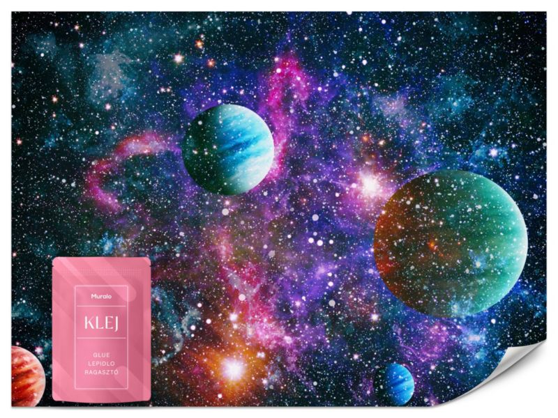 Fototapeta Muralo Kolorowe Planety Na Tle Gwiazd Do Pokoju Dziecka 450x315 cm 1szt.