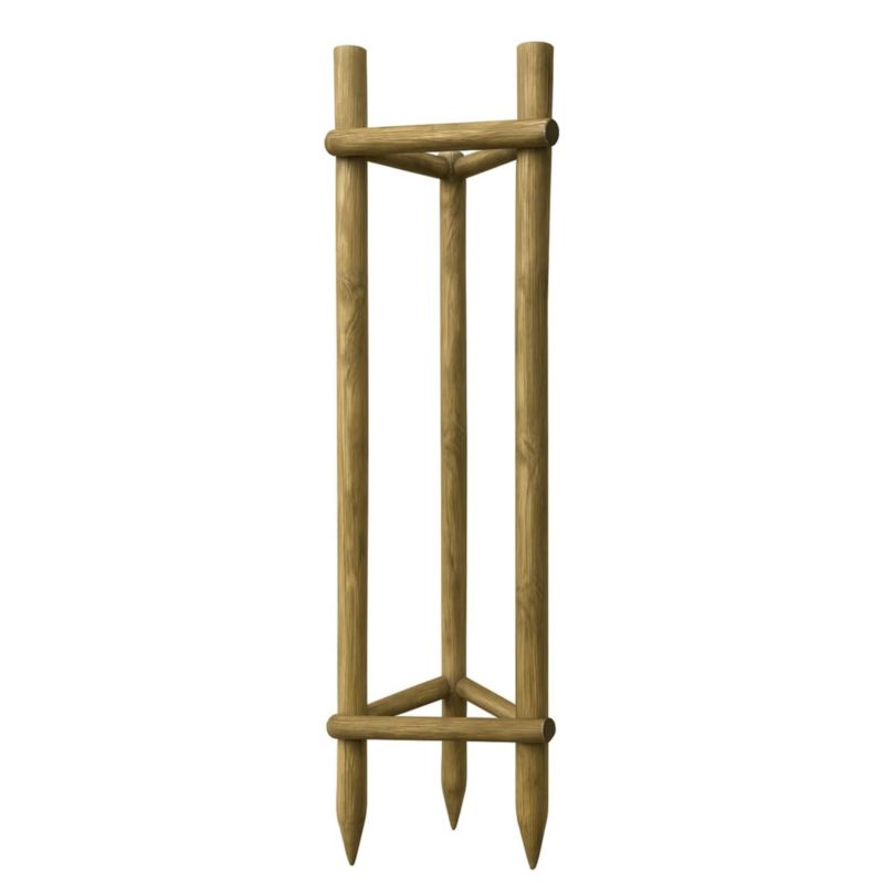 Zestaw podpór do drzew Timbermik 3 sztuk 7 cm Drewno Sosnowe 240 cm + 6 sztuk półpalisad + 3 paski (1 szt.-zestaw)