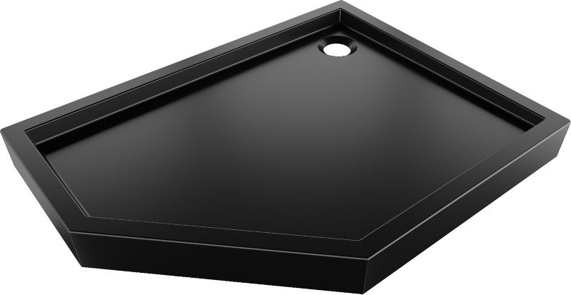 Brodzik pięciokątny Mexen Flow+ czarny 80x90 cm lewy 1 szt.