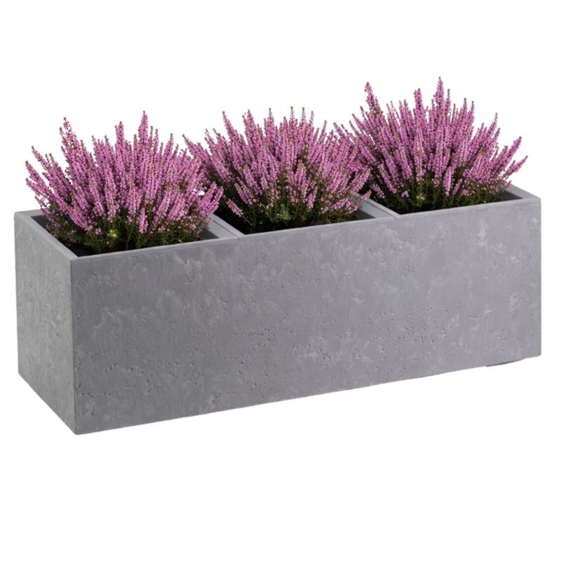 Donica na kółkach Betonique HowHomely szary tworzywo sztuczne 90x30x30 cm 1 szt.