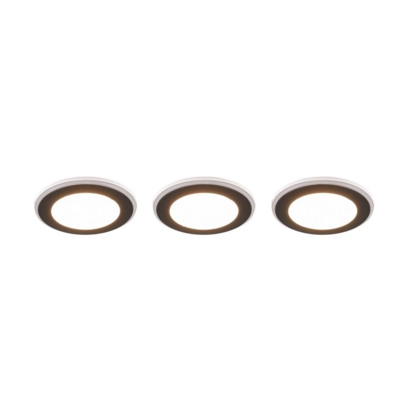 Oprawa sufitowa wpuszczana Trio Argus czarna LED 5W 3000K 3x 350lm IP20 wym: 4 x 8 x 8 cm okrągła - 3 szt.