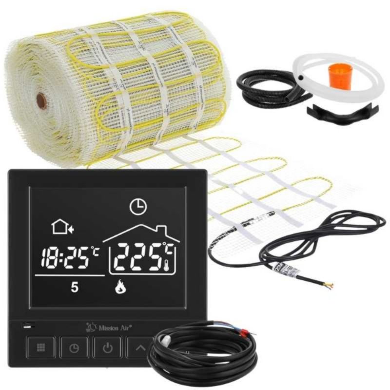 Zestaw mata grzewcza Mission Air pod płytki MA-160 18m² + Taurus Black 1 szt.