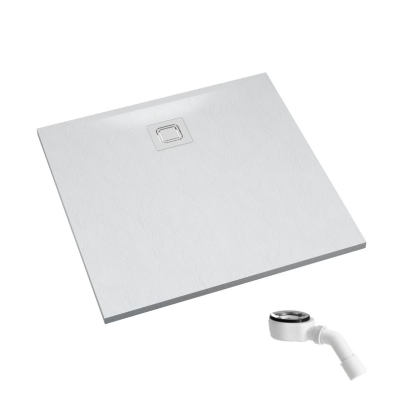 Brodzik akrylowy Schedpol Majestic White Stone (biały kamień) kwadrat 80x80 cm 3.3500/B/ST-M6/B 1 szt.