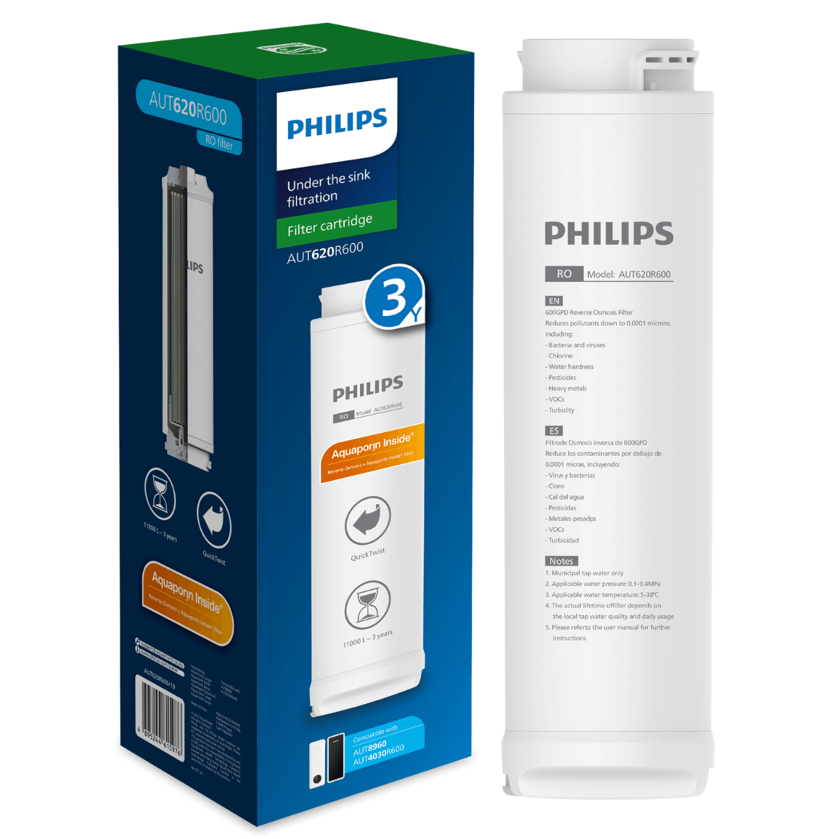 PHILIPS AUT620R600 membrana RO do filtra PHILIPS AUT8960/10. Membrana 600GPD PHILIPS.