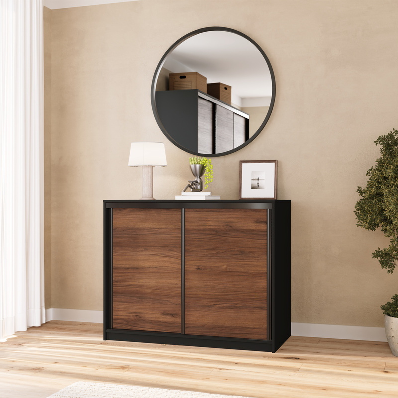 Mała loftowa komoda przesuwna z szufladami 120 cm LOFT