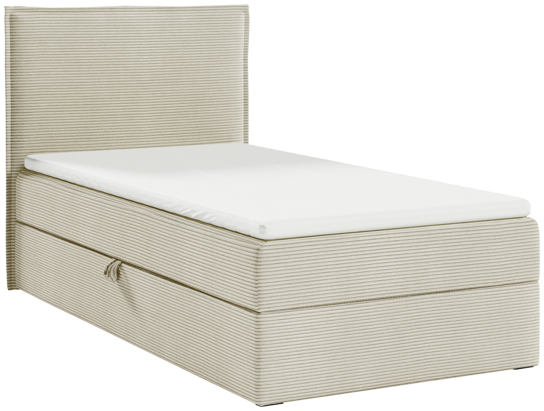 Beżowe łóżko kontynentalne 100x200 cm do pokoju dziecka MALIBU