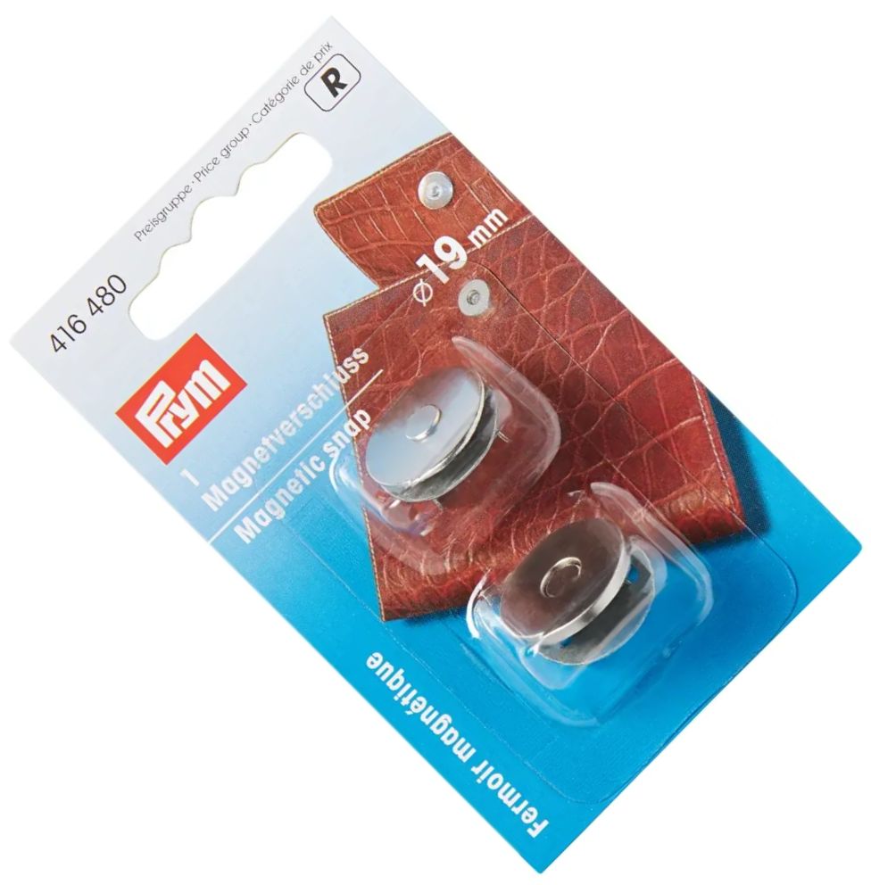 zapięcie magnetyczne srebrne fi 19mm 2szt PRYM 416480 .