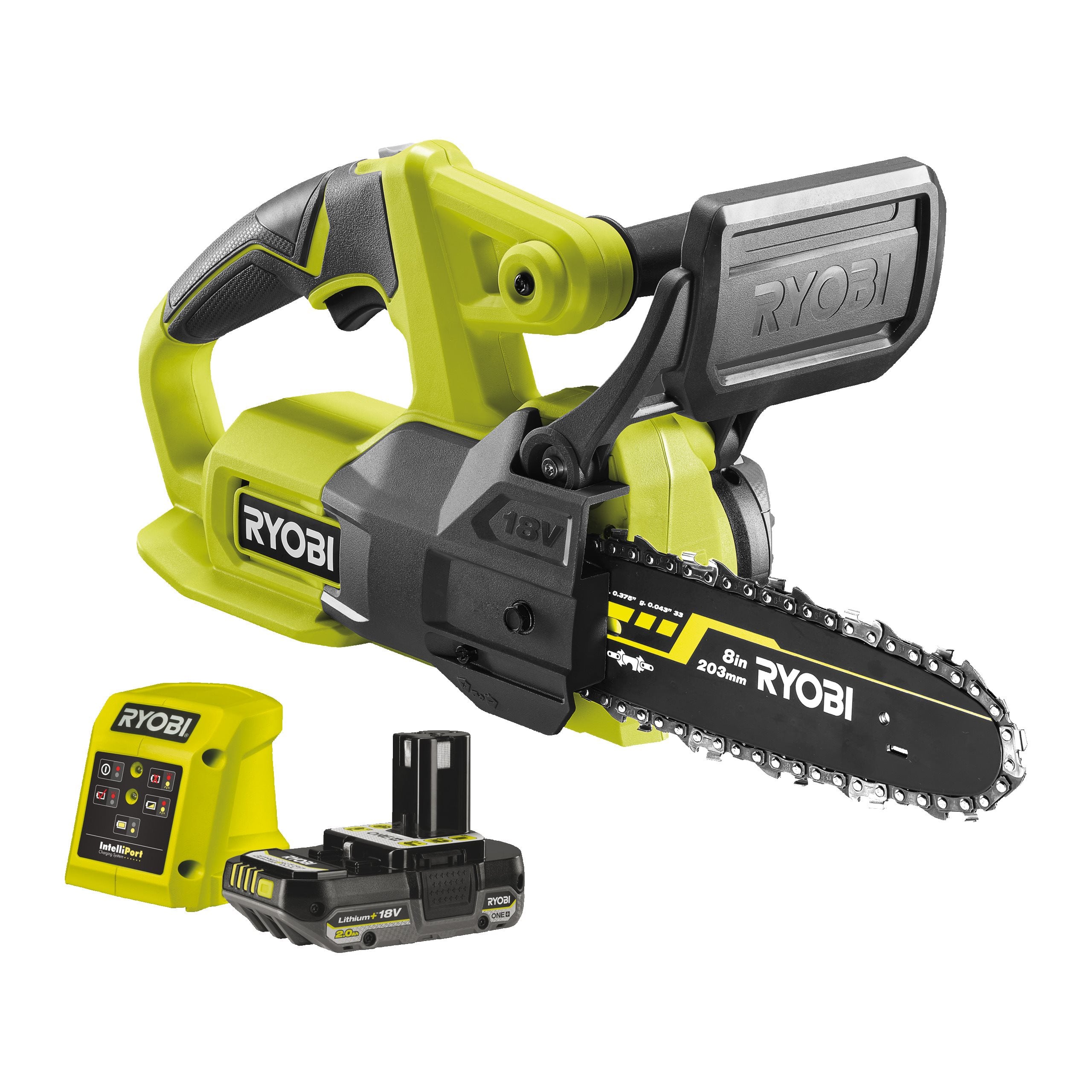 Piła łańcuchowa 20cm kompaktowa 18V ONE+ , w zestawie z akumulatorem 2.0Ah i ładowarką