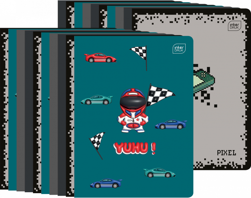 20x Zeszyt w kratkę Interdruk UV Boys, A5, 16 kartek, mix wzorów